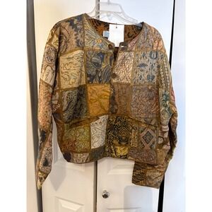 VTG Y2K The Daily Planet NWT Patchwork Batik Cotton Jacket - Made in Indonesia -